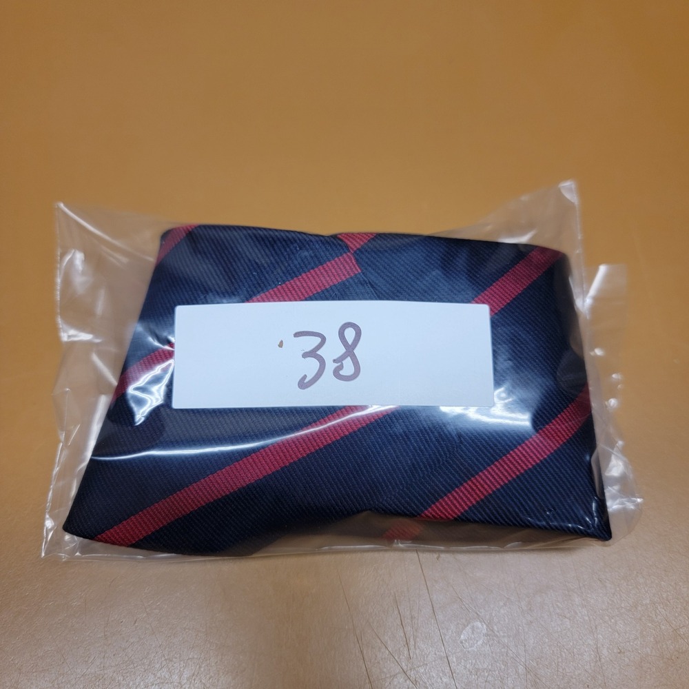 Jos A Bank Mens Navy Red Stripe Silk Blend Necktie - Picture 4 of 4